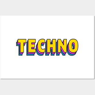 Techno music retro Posters and Art